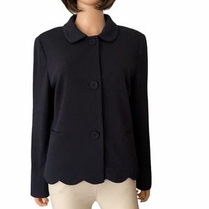 NWT Talbots Blue Scalloped Hem Blazer Jacket